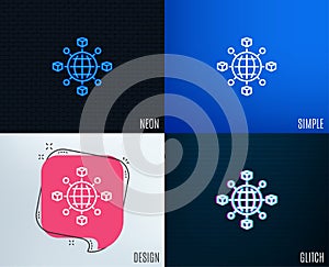 Logistics network line icon. Parcel tracking.