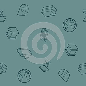 Logistics outline isometric pattern