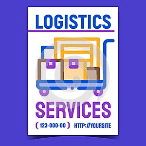 Logistics Services Creative Promo Banner Vector