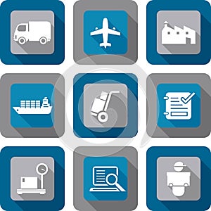 Logistics Shipping Icon Design set