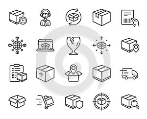 Logistics and Shipping icons. Truck Delivery.