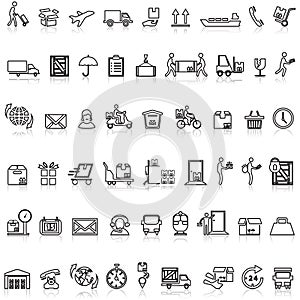 Logistics and Shipping line icons.