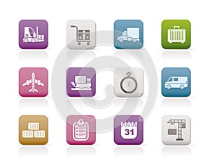 Logistics, shipping and transportation icons