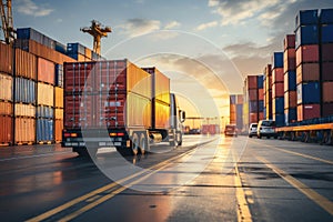 Logistics and supply chain management concept, transportation logistics optimization, Smart Logistics. Generative AI