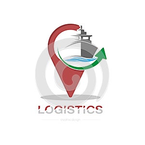 Logistics. Template for logo, sticker, stickers and labels, for websites and applications