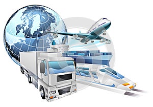 Logistics transport globe concept