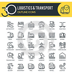 Logistics and Transport Outline Icons