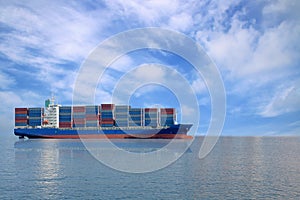Logistics and transportation of International Container Cargo ship in the ocean at, Freight Transportation, Shipping