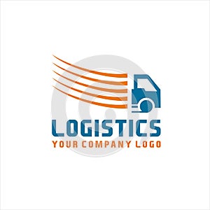 Logistics transportation logo vector, Fast delivery concept icon