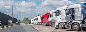 Logistics truck at the rest area highway