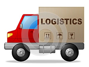 Logistics Truck Shows Strategies Logistical And Transporting