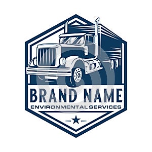 logistics truck vector logo illustration design. perfect for the shipping, logistics, transportation industry