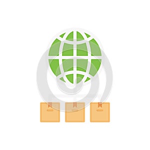 Logistics vector flat colour icon