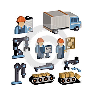 Logistics and Warehouse Icons. Vector Illustration