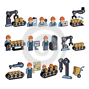 Logistics and Warehouse Icons. Vector Illustration