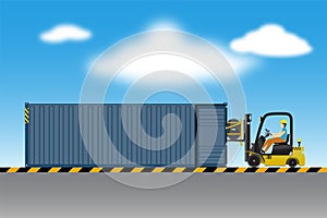 Logistics warehouse and loading dock, rubber wheels transportation and supply, Industrial scene