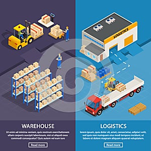 Logistics And Warehouse Vertical Banners