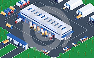 Logistics Warehousing Isometric View