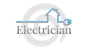 Electrician logo, house out of a cable photo