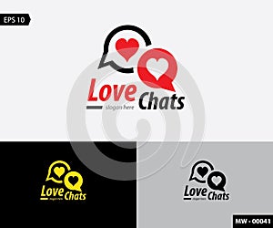 Vector Art  - Love chats Logo photo