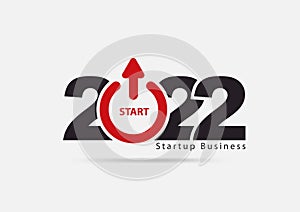 Logo 2022 new year Startup business creative ideas concept design,