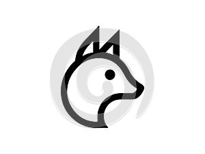 fox simple line logo, simple logo