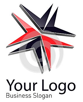 Logo abstract dynamic shape vector