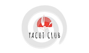 Yacht Club Red vector logo image white background