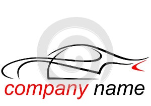 Logo of a aerodynamic sports car