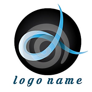 Logo Alfa Gradient Blue - Template Logo for company or store optcal