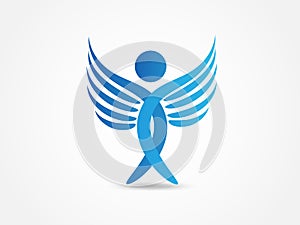 Logo angel blue wings