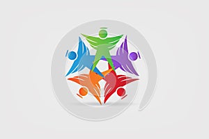 Logo angel teamwork unity people icon