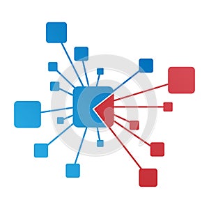 Logo of an atom or molecules. Simple vector illustration for an icon, logo, or logo
