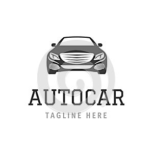 Logo autocar concept. Design of vehicle company sign. Vector illustration automobile symbol for branding.