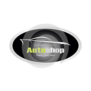 Logo autoshop vector company, badge car photo