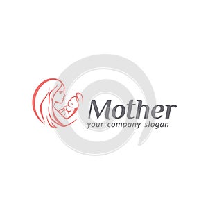 Logo of baby care, motherhood and childbearing. Mother logo