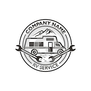 Logo badge style for rv auto repair