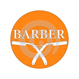 logo barber dangerous razor vector illustration flat style