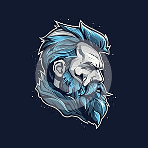 A logo of a barber shop, handsome man head, designed in esports illustration style