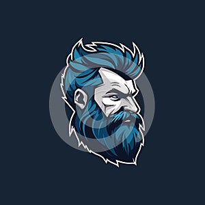 A logo of a barber shop, handsome man head, designed in esports illustration style