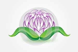 Logo beautiful lotus flower spa massage business id card