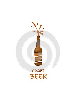 Logo beer bottle on a light background