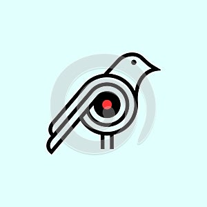 Creative Stylish Music Sparrow Bird Logo