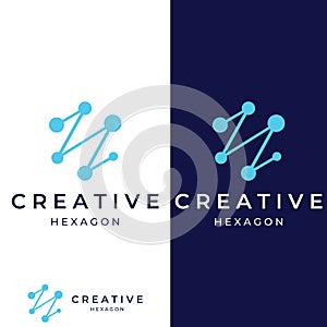 Logo box hexagon or cube and technology hexagon logo creative simple logo.By using modern template vector illustration editing