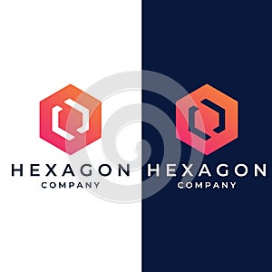 Logo box hexagon or cube and technology hexagon logo creative simple logo.By using modern template vector illustration editing