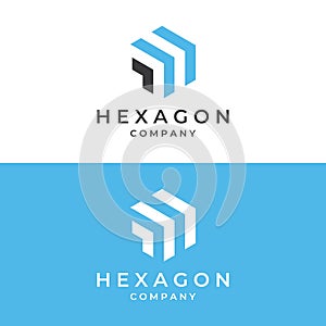 Logo box hexagon or cube and technology hexagon logo creative simple logo.By using modern template vector illustration editing