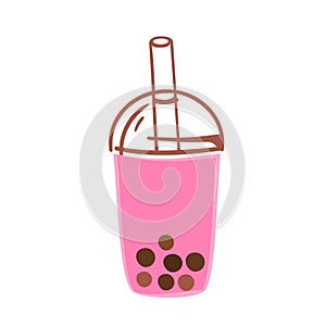 Logo bubble tea on background.