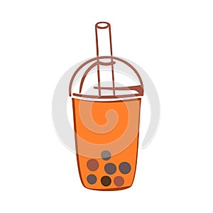 Logo bubble tea on background.