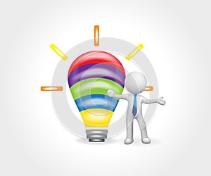 Logo bulb light ideas 3D man