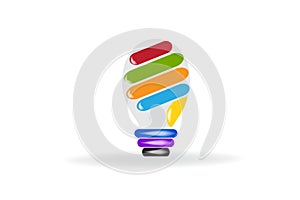 Logo light bulb ideas colorful fingers hand